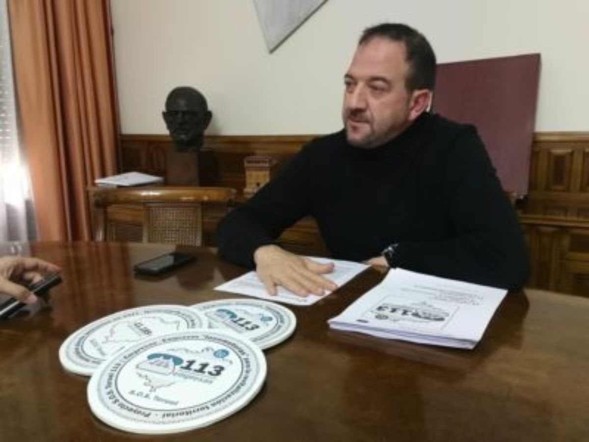 Ramón Millán, presidente de la DPT, en la presentación del proyecto '113: SOS Teruel'