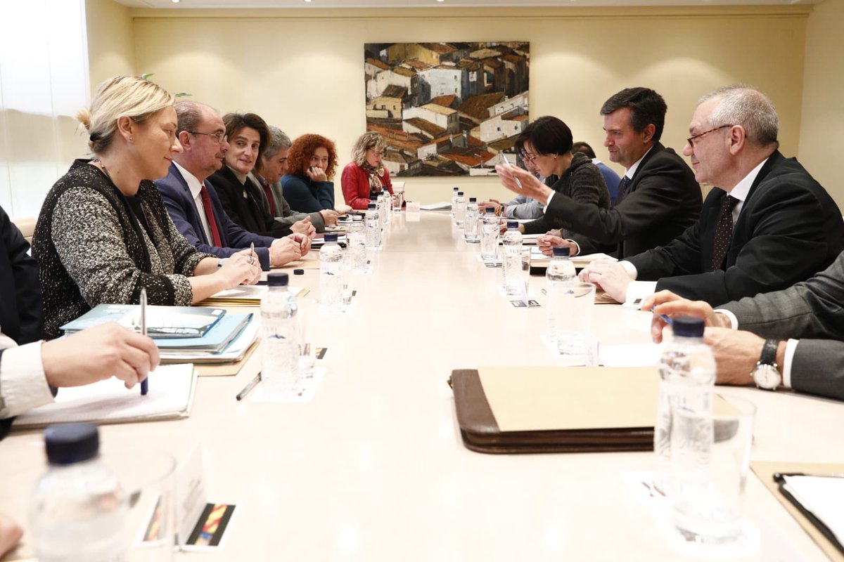 Reunión de trabajo este lunes entre Lambán y Ribera junto a otros altos cargos de DGA y el Ministerio además de alcaldes y agentes sindicales y económicos por la Térmica