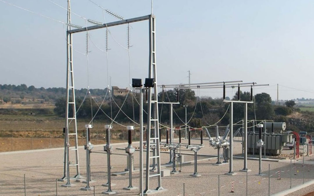 Imagen de la subestación eléctrica que Endesa tiene instalada en Valderrobres