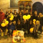 Ciudadanos anoche en la capital de la provincia turolense.