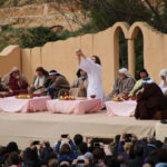 Cristo junto a sus doce apóstoles durante la representación de la Última Cena