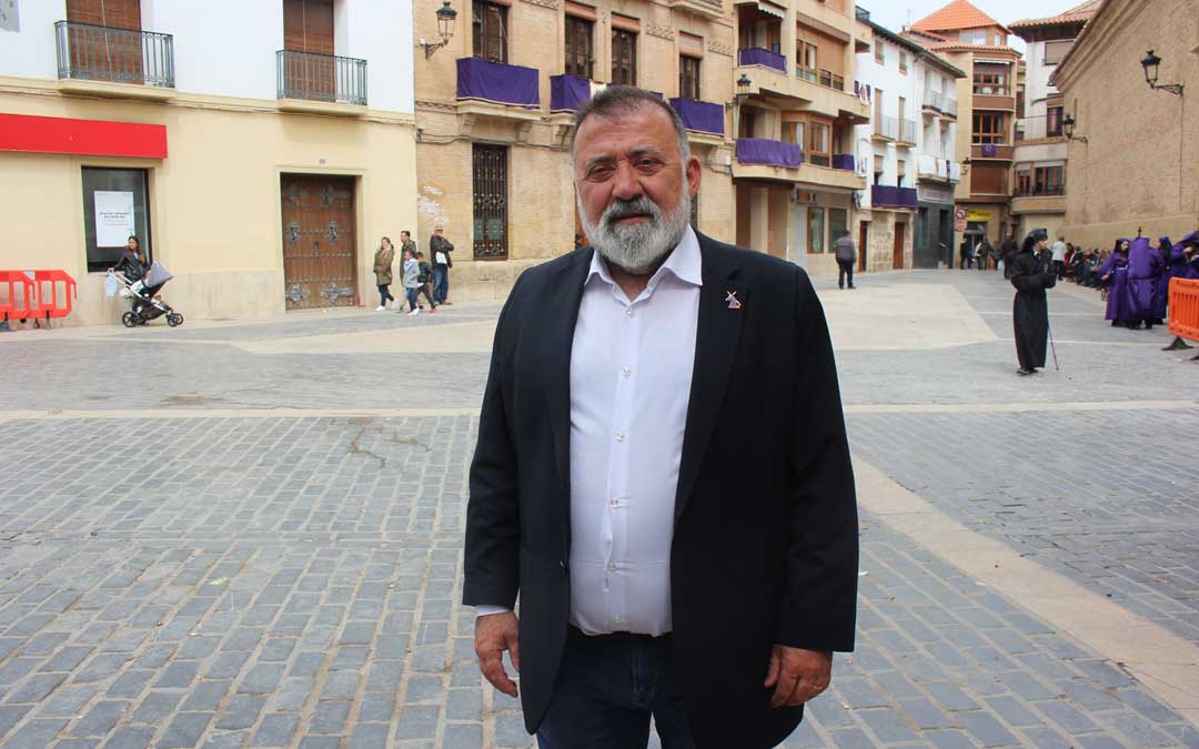 Herminio Sancho en Calanda, localidad que visitó el Viernes Santo para asistir a la Rompida. Foto: L. Castel