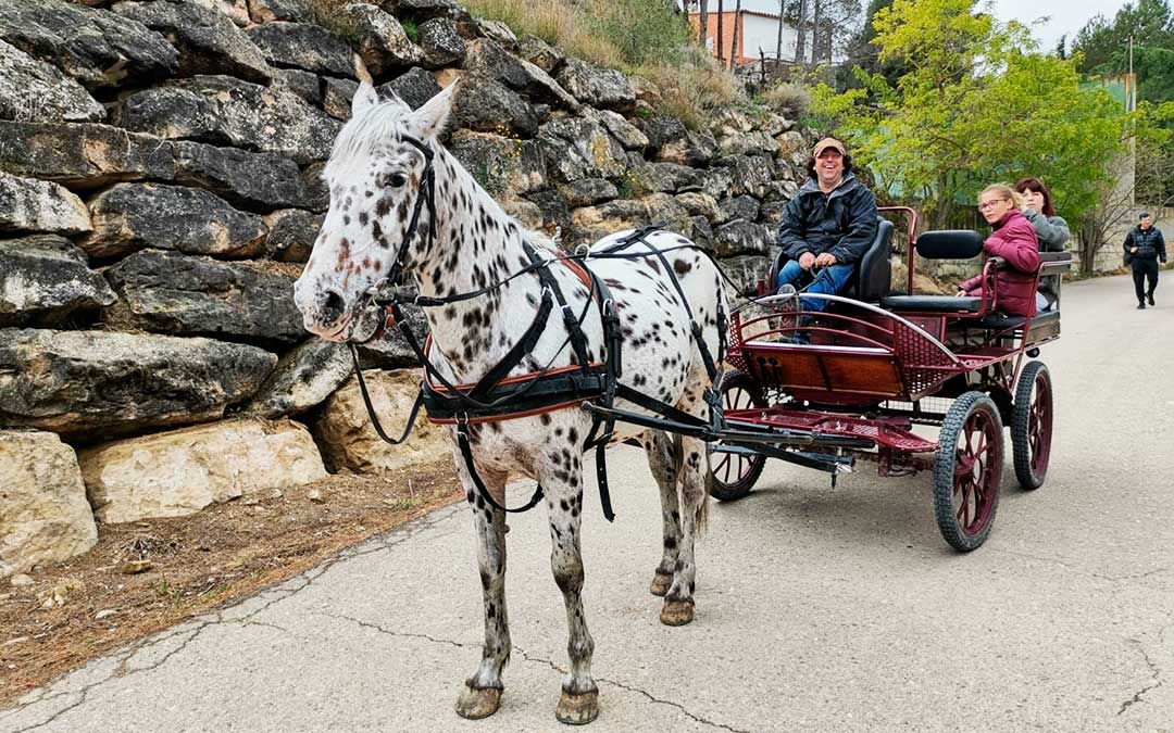 Participantes en uno de los paseos en coche de caballos.