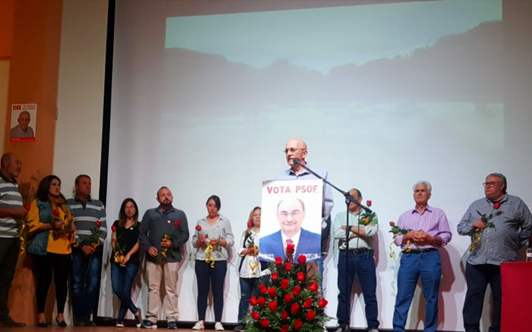 Chicho Pérez, en el mitin de presentación de su candidatura del PSOE para Albalate. / PSOE
