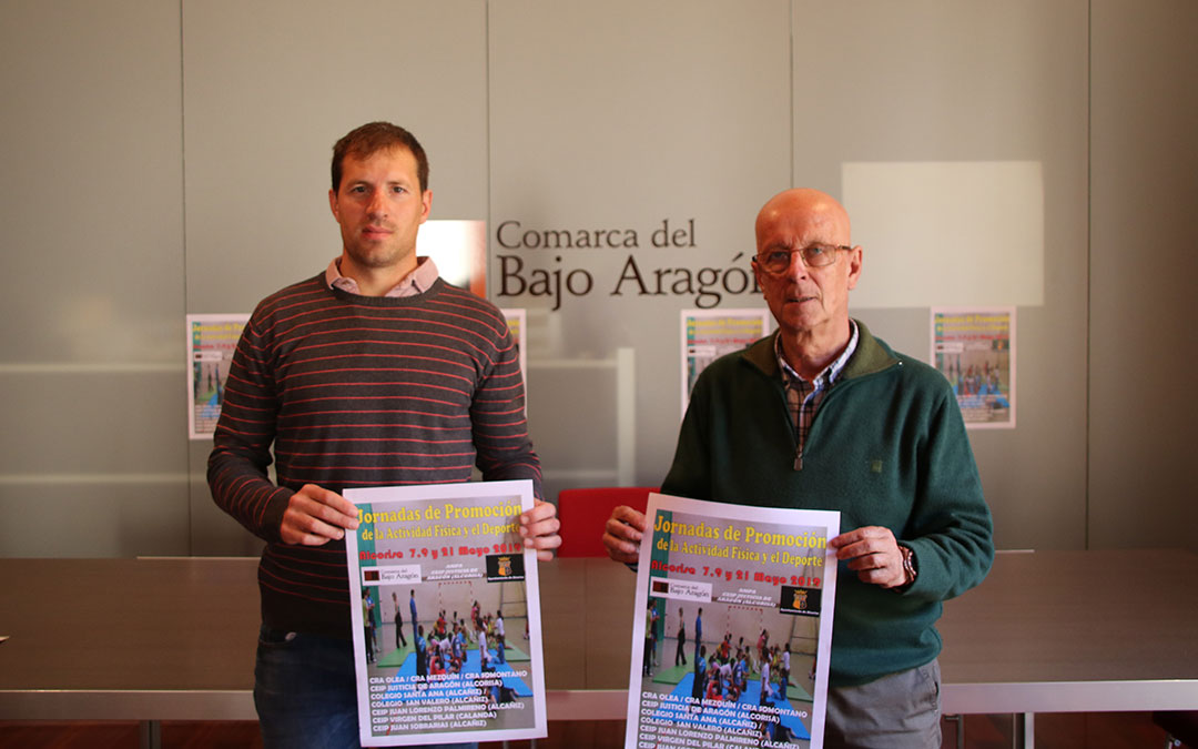 manuel ponz angel antolin presentacion jornadas promocion actividad fisica y deportiva comarca del bajo aragon