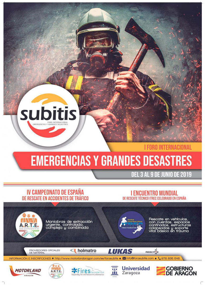 El I Foro Subitis sobre emergencias y grandes desastres contará con un atractivo programa de conferencias en MotorLand Aragón