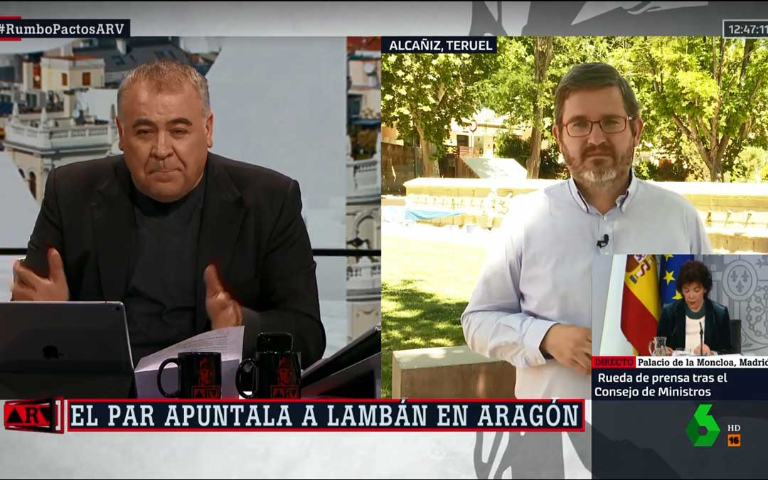 Urquizu ha intervenido este viernes en La Sexta desde la Glorieta de Alcañiz