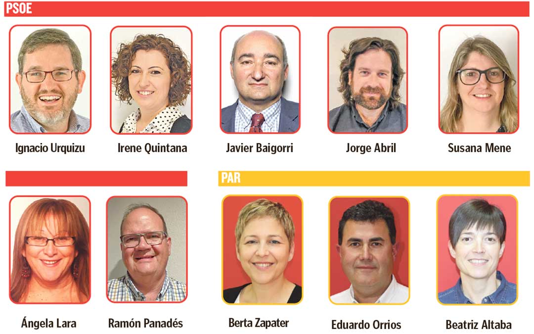 Concejales electos de PSOE y PAR en Alcañiz