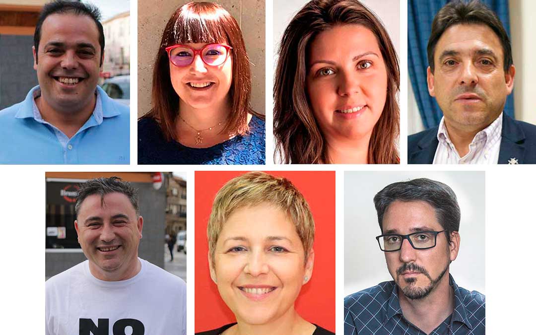 Fotografías de los representantes de PSOE, PAR y Ganar-IU en la Diputación de Teruel por el partido judicial de Alcañiz. Fotografía: La Comarca