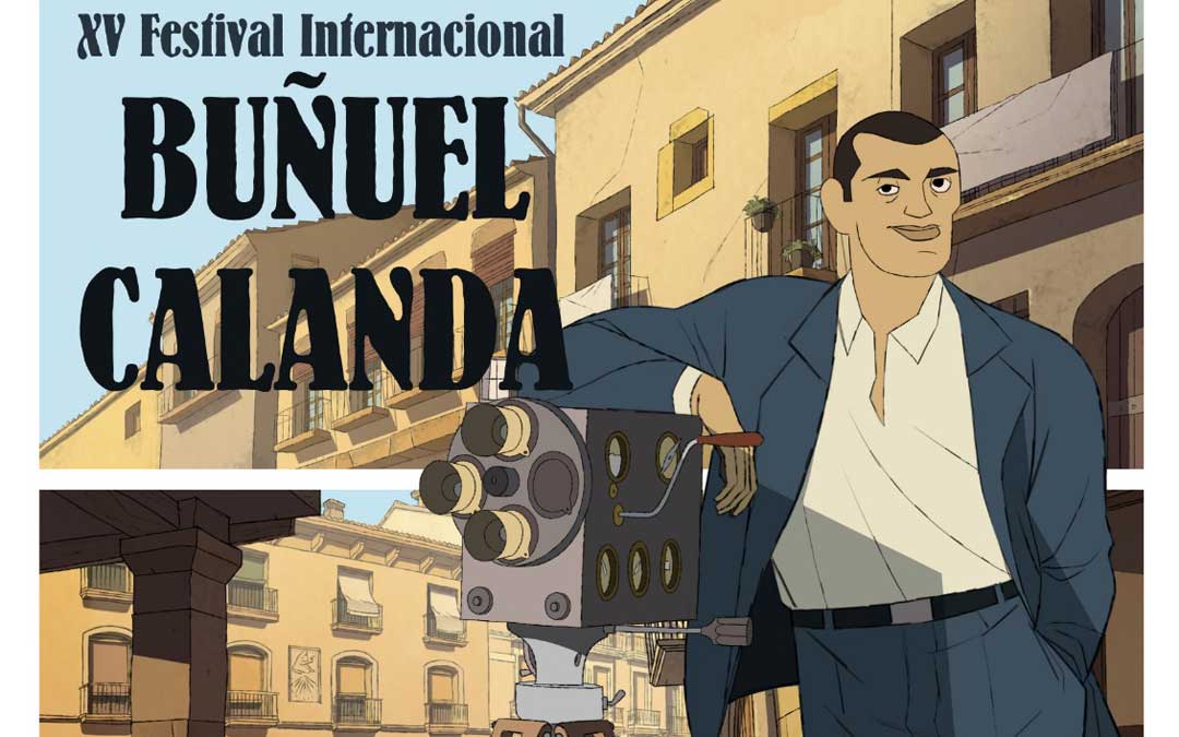 Detalle del cartel del Festival de Cine Buñuel Calanda 2019 obra de José Luis Ágreda, homenajeado de este año.