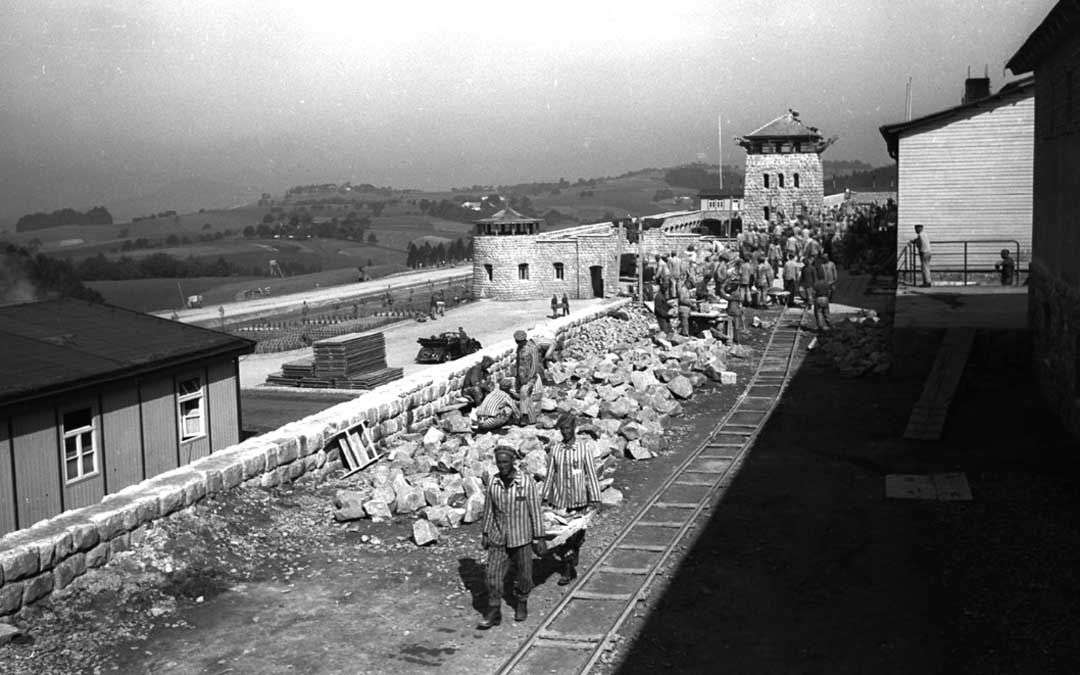n Deportados republicanos trabajando en la construcción del campo de concentración de Mauthausen. Ubicado en Austria, fue uno de los más grandes de la zona nazi de Europa. Foto: Fondo Amical de Mauthausen