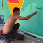 Uno de los voluntarios del campo de trabajo juvenil. // Esther Icart