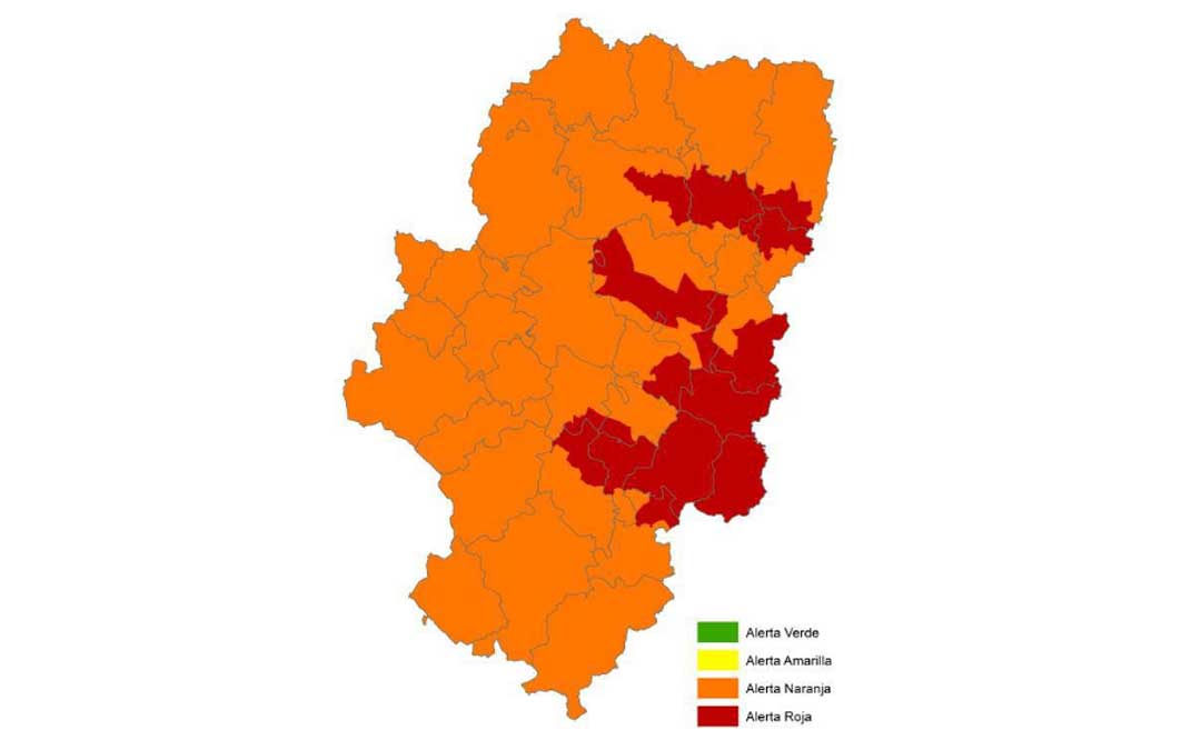 Alerta roja de peligro de incendios forestales en diversas zonas de Aragón