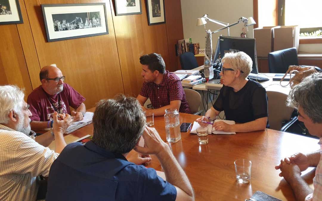 Reunión de Podemos con Teruel Existe este martes. Foto: Podemos