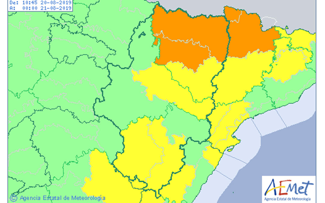 Alerta amarilla por lluvias y tormentas en Gúdar y Maestrazgo. // Aemet
