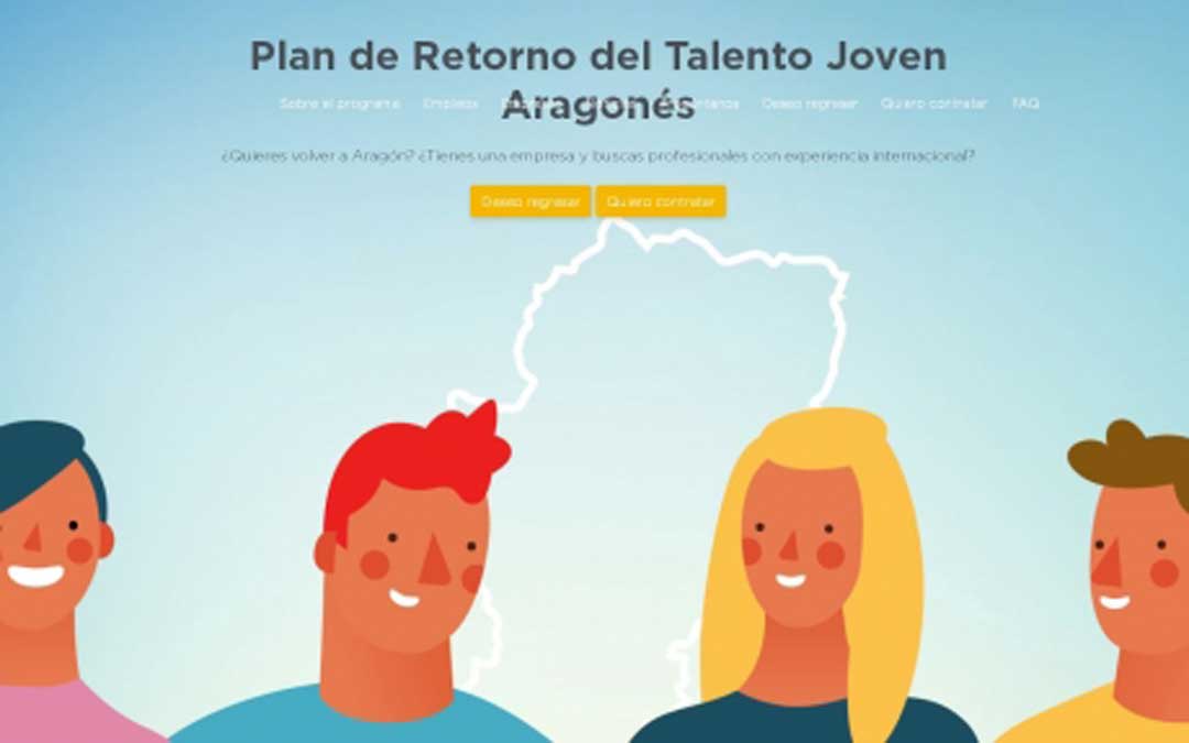 Imagen del portal del programa Plan retorno del Talento Joven Aragonés