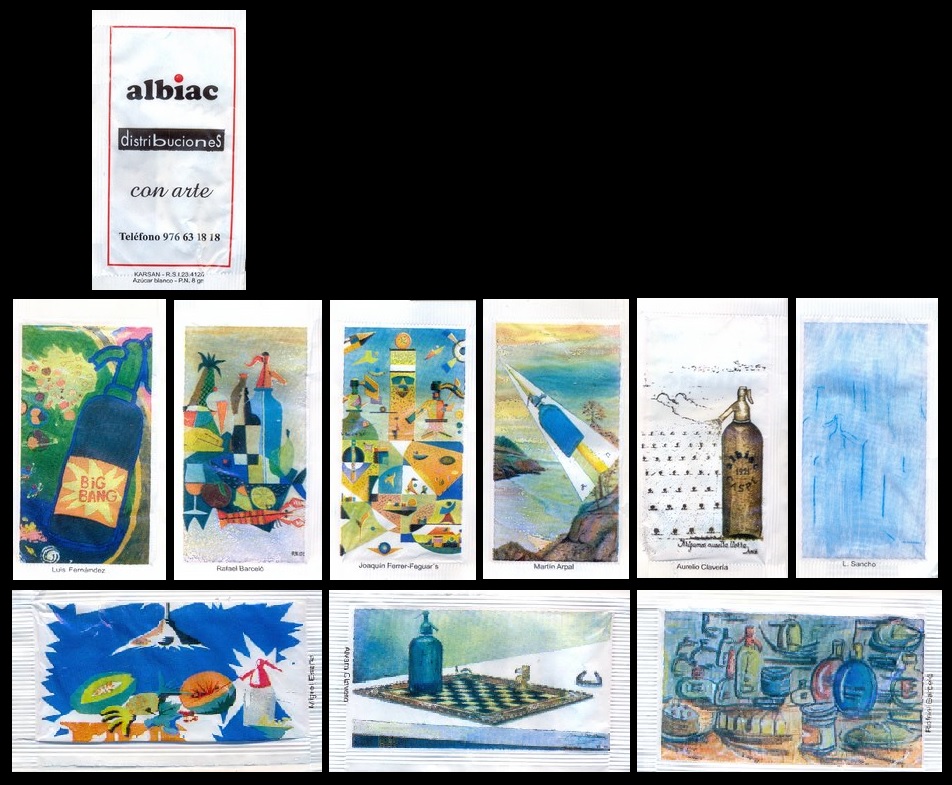 Distribuciones Albiac ha sido muy conocido por promocionar el arte a través de azucarrillos. Todas las obras cuentan con un sifón. 
