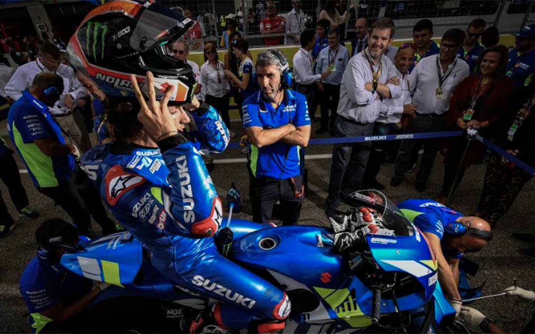Álex Rins durante el Gran Premio de Aragón 2019./ Moto GP