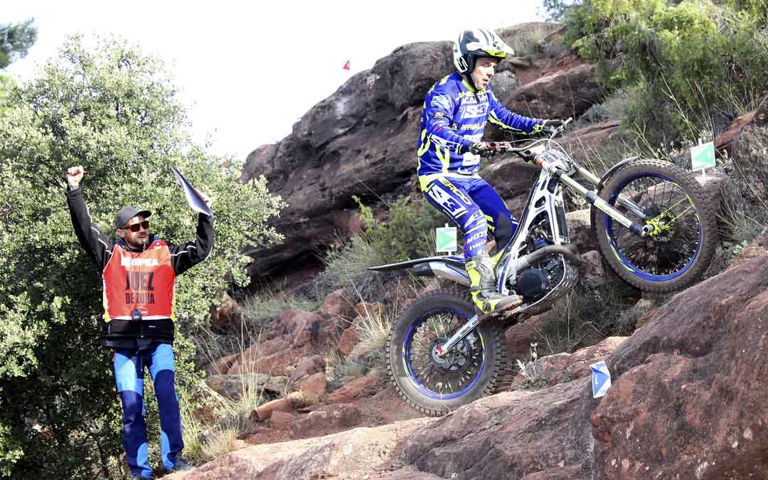 Sergio Puyo con la Sherco en una de las zonas que completaron el trial