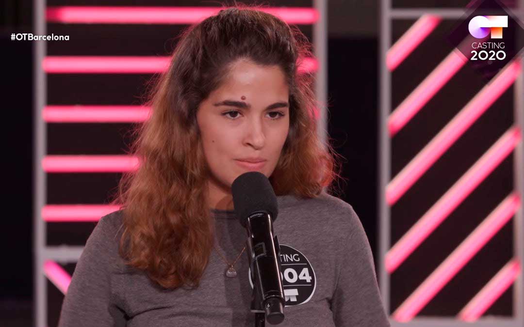La alcañizana Ana Julieta Calavia durante el casting de OT 2020 en Barcelona.