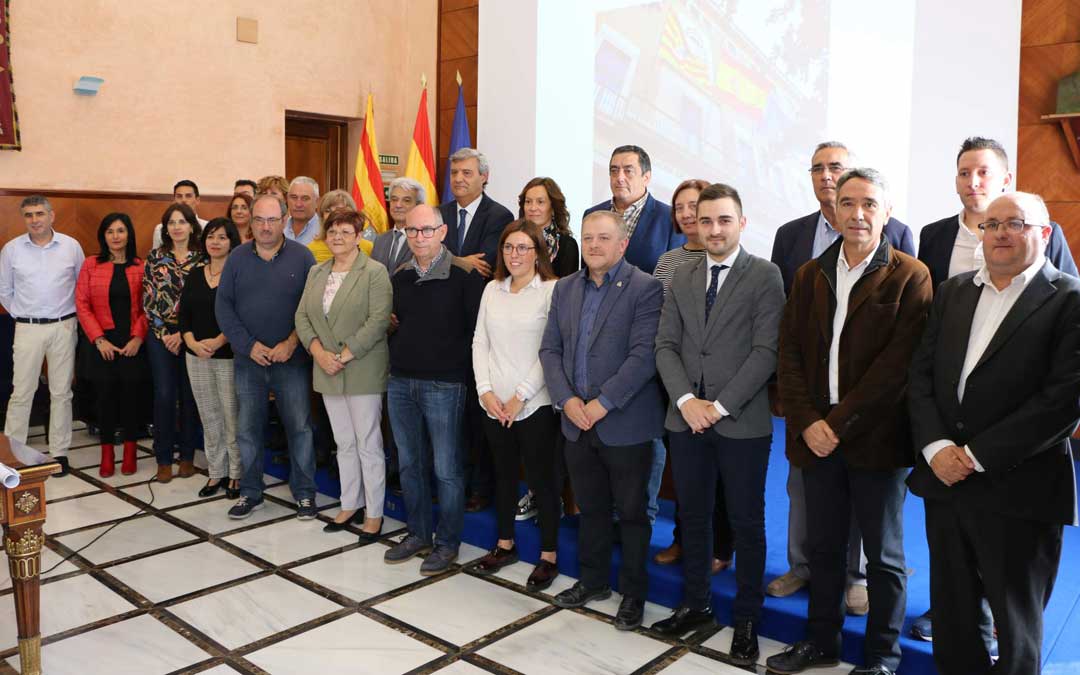 La alcaldesa de Caspe, Pilar Mustieles, en el acto de entrega de las ayudas. / Delegación