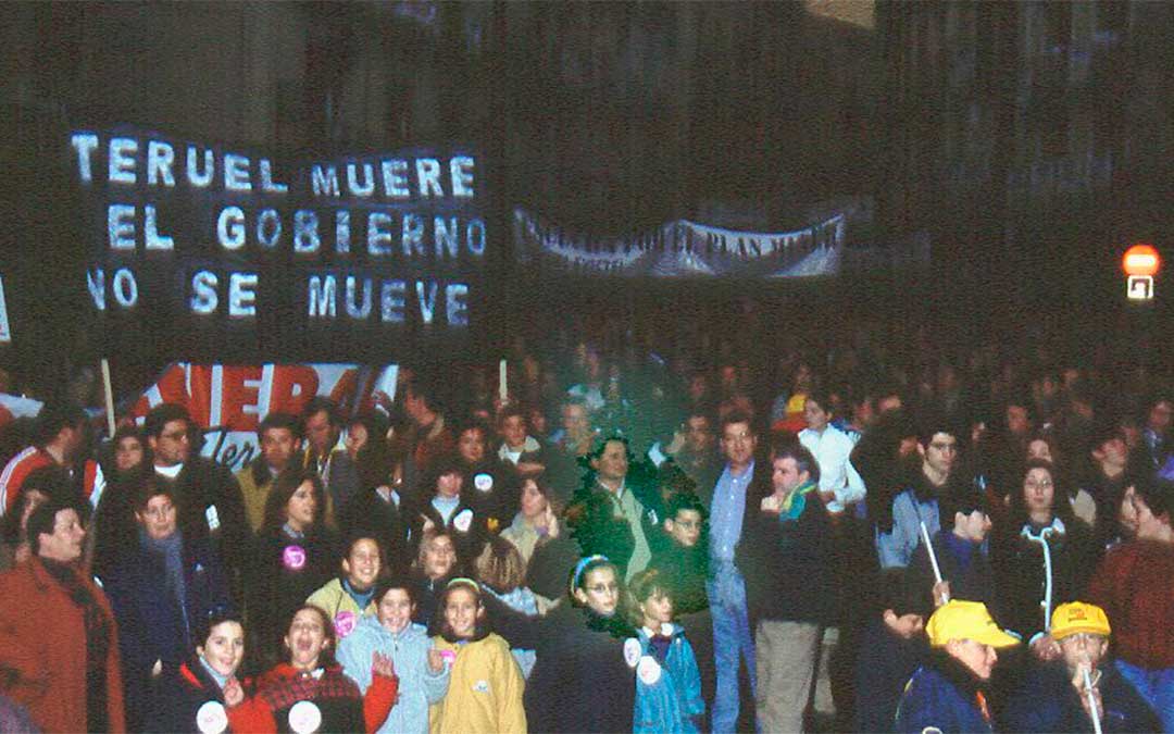 Huelga General en el año 2000./ Teruel Existe