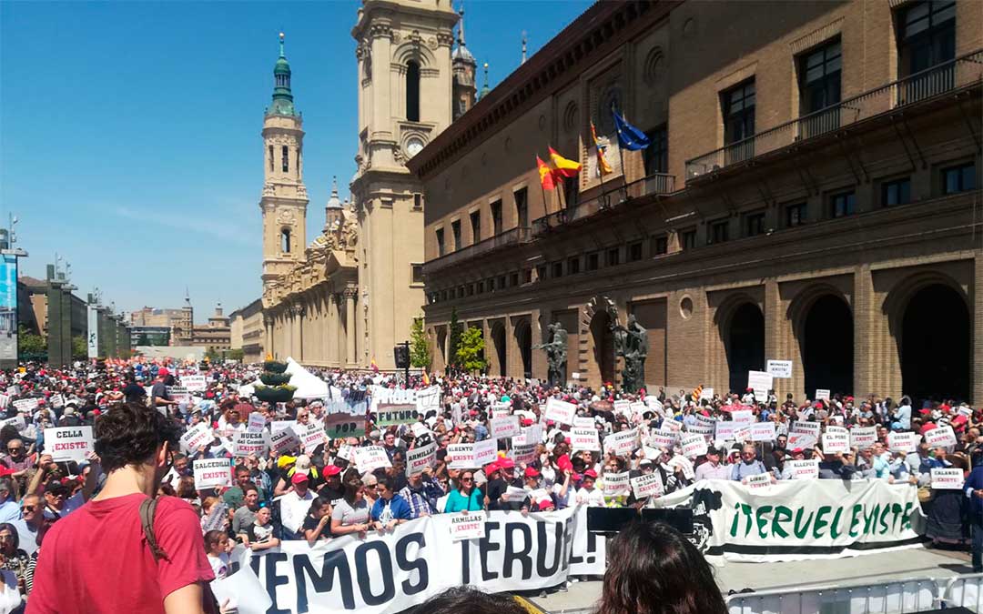 40.000 manifestantes en Zaragoza en el año 2018./ Teruel Existe