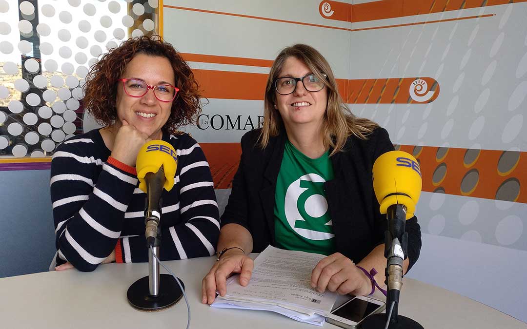 Eva Antolín y Susana Mene, del área de Servicios Sociales de la Comarca del Bajo Aragón.