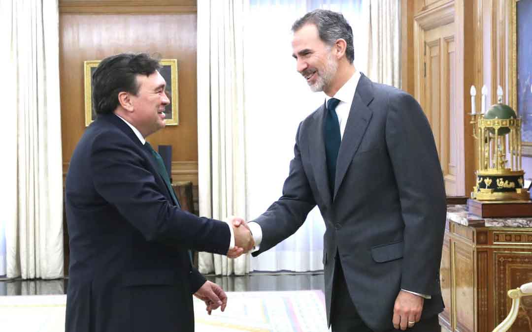 Tomás Guitarte durante su reunión con el rey Felipe VI este martes. TERUEL EXISTE