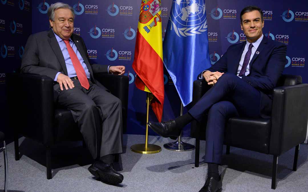 Guterres y Sánchez este lunes en la Cumbre del Clima.