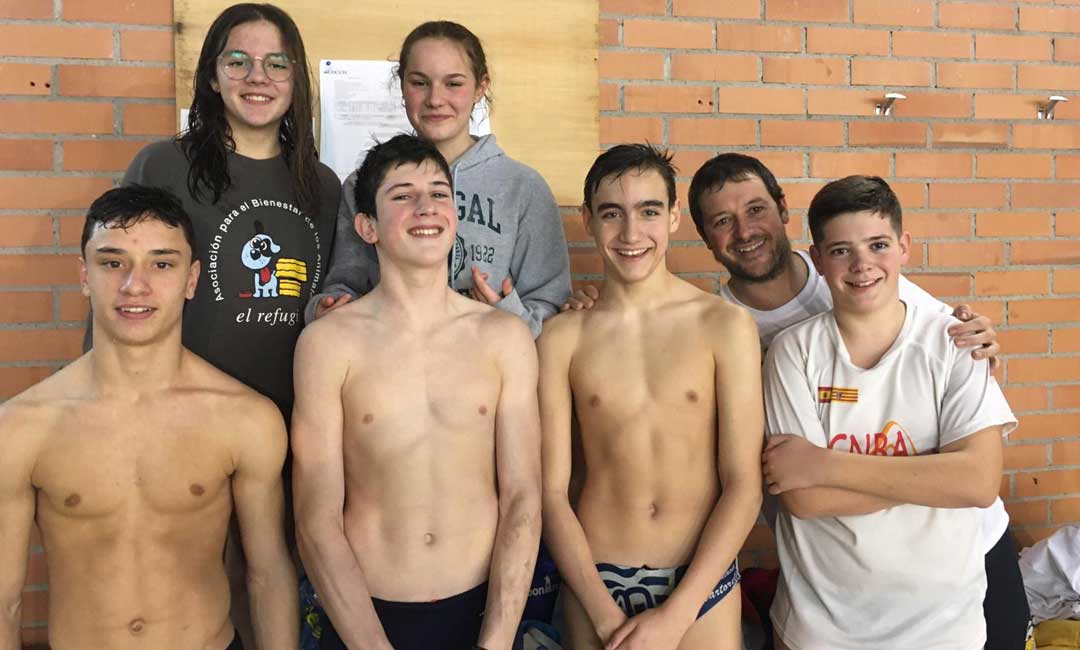 Miembros del Club Natación Bajo Aragón que estuvieron en Calatayud