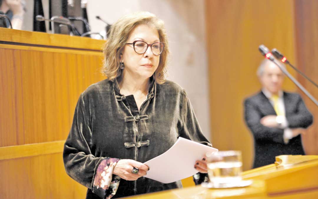 Imagen de archivo de la consejera de Sanidad, Pilar Ventura, en las Cortes de Aragón
