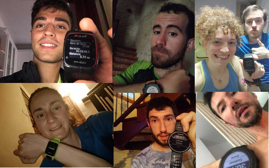 Los corredores enseñan sus marcas entrenando en las escaleras de sus casas.
