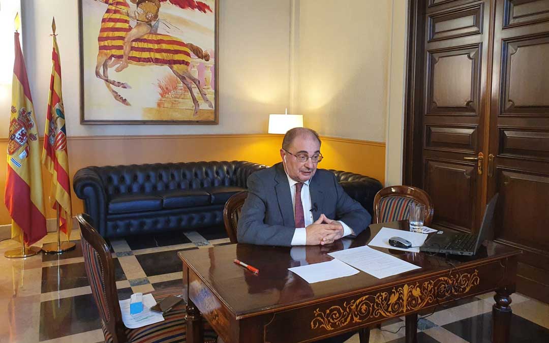 Lambán este jueves en una entrevista en Aragón Televisión / DGA