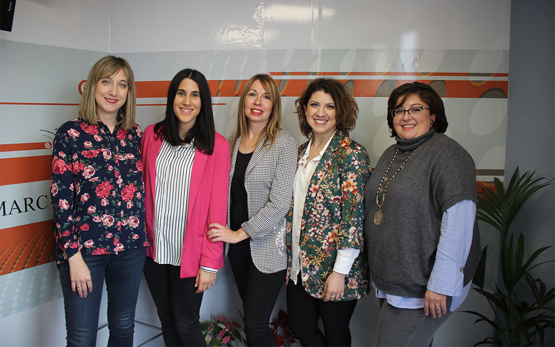 Las cinco emprendedoras que han unido fuerzas son de Utrillas, Valjunquera, Puigmoreno, Alcorisa y Calanda./ Laura Castel