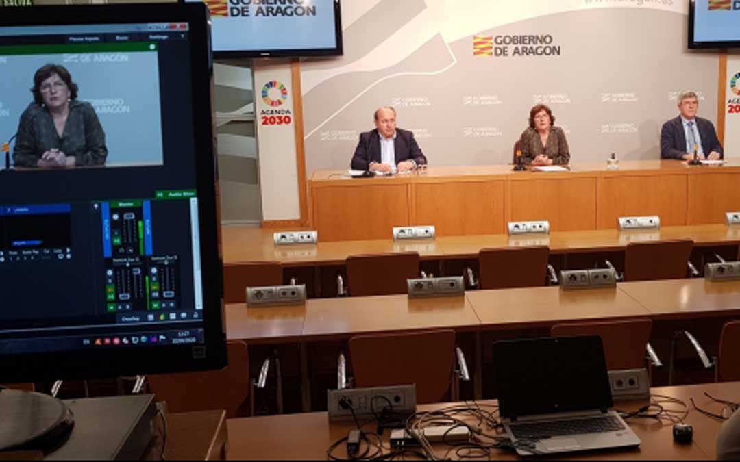 Rueda de prensa de la consejra Broto este viernes / DGA