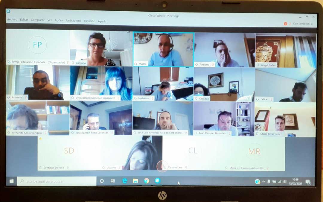 Videconferencia este miércoles en la que ha participado el alcalde de Andorra, Antonio Amador