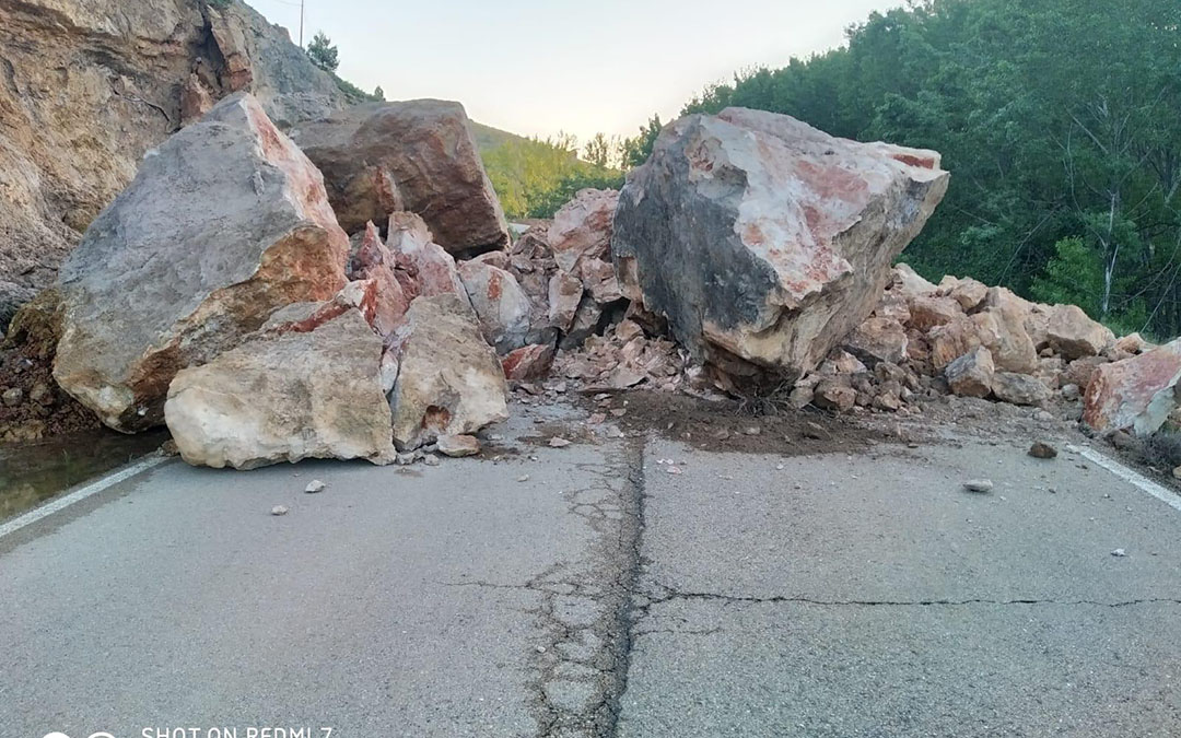 Desprendimientos en la carretera de Berge