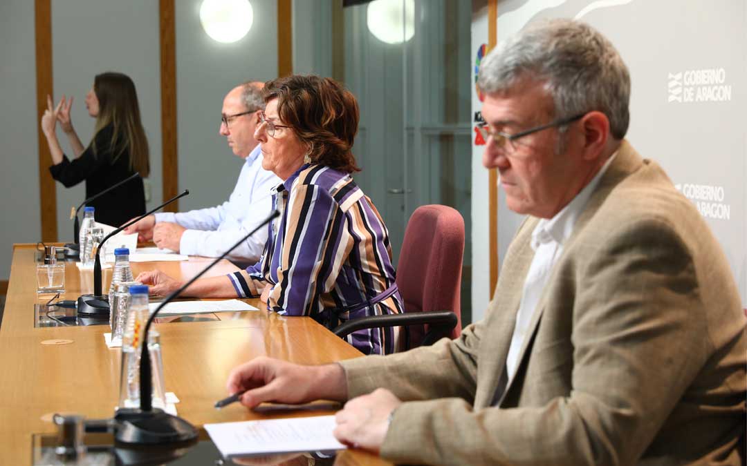 La consejera Broto en la rueda de prensa de Ciudadanía este viernes / DGA