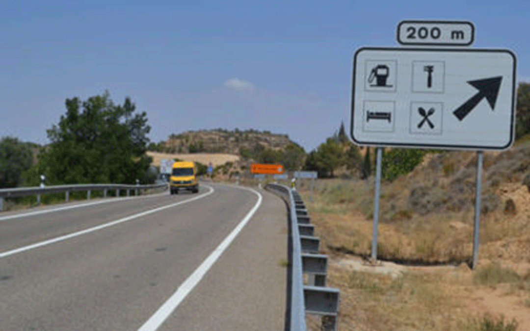La N-232 a su paso por Alcañiz./LA COMARCA