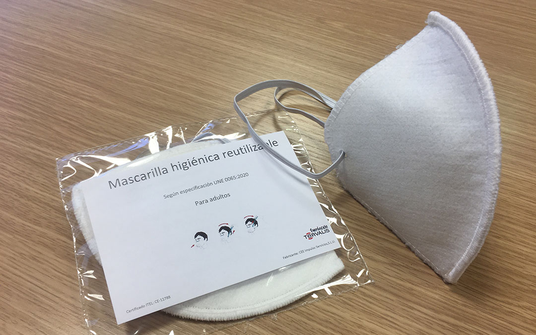 Una de las mascarillas certificadas de la Fundación Térvalis./ Fundación Térvalis