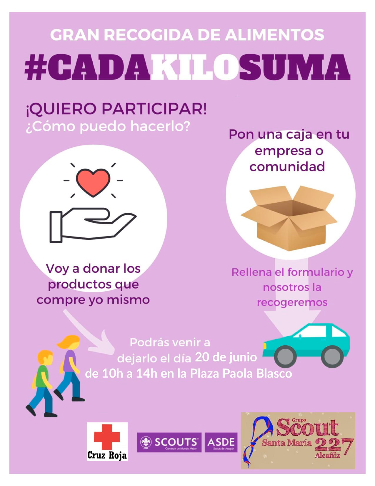 Cartel de la recogida de alimentos./ Scouts de Alcañiz