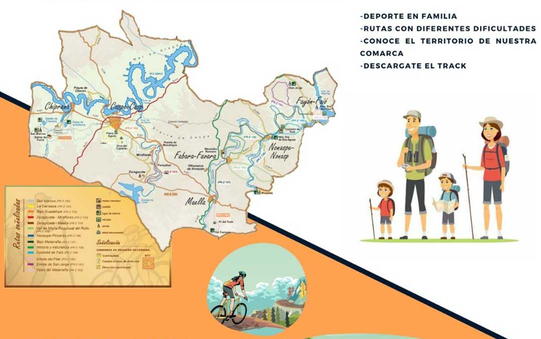 Fragmento del cartel promocional de 'Recorre la comarca', campaña de la Comarca del Bajo Aragón-Caspe./ Comarca Bajo Aragón- Caspe