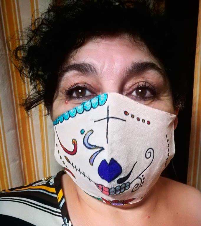 Una de las mascarillas ganadoras del concurso del Ayuntamiento de Caspe.