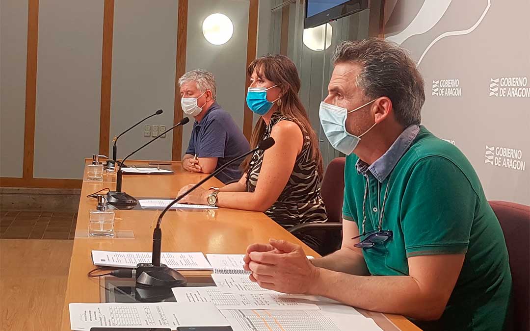 Marión, Repollés y Falo, en la rueda de prensa de este jueves./ DGA