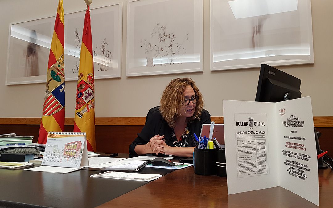 Videconferencia con Carles Esteva, director general adjunto de Ayudas de la Comisión Europea./ DGA