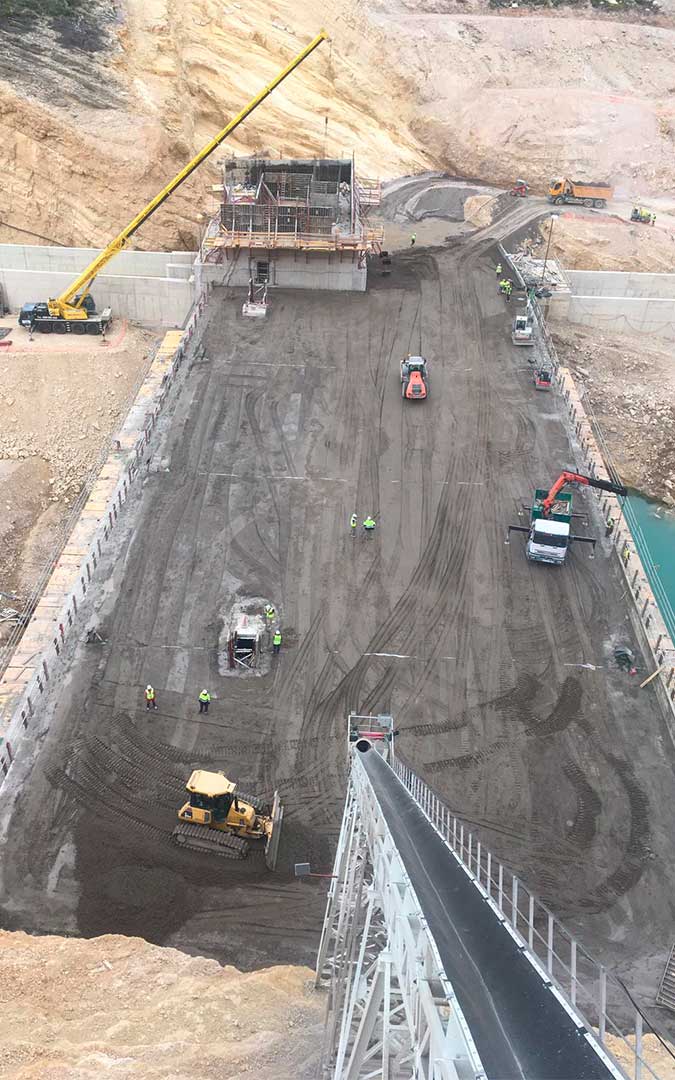 Obras de la presa del embalse de Santolea./ Ministerio para la Transición Ecológica