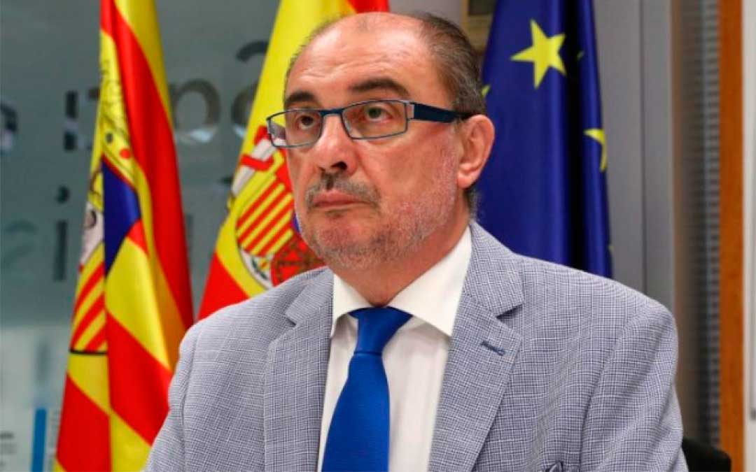 Javier Lambán, presidente de Aragón, durante el foro económico./ DGA