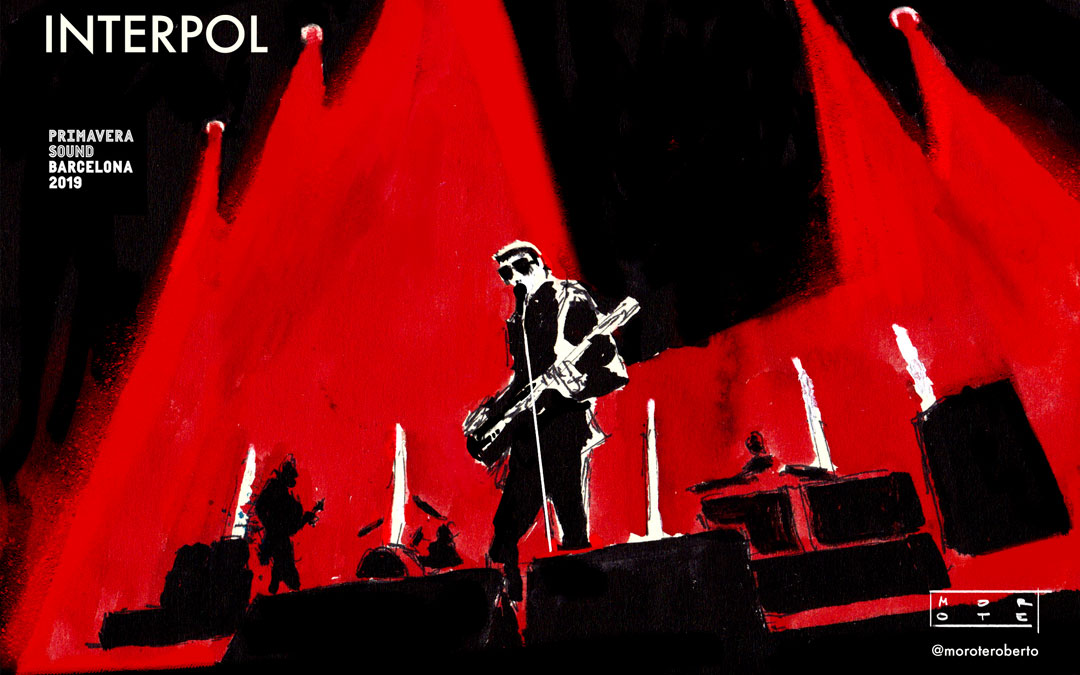 Ilustración del concierto de Interpol hecha en directo en su concierto en el Primavera Sound de Barcelona. / Roberto Morote