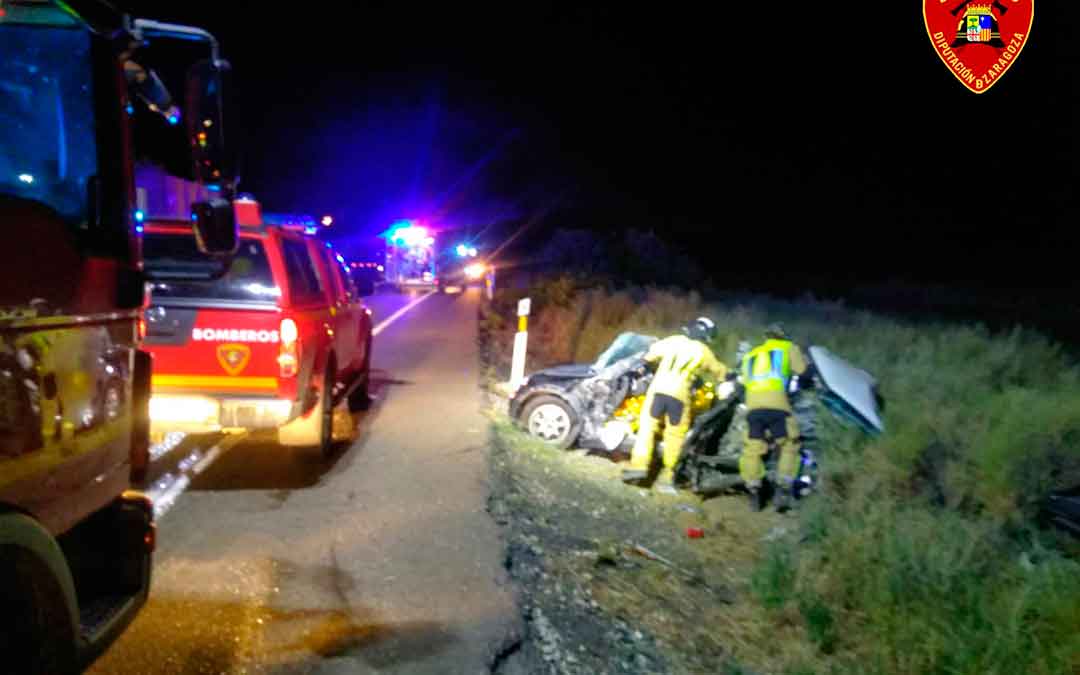 Imagen del accidente del domingo por la noche. Fuente: Bomberos de DPZ